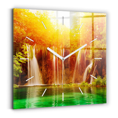 Square wall clock View of the waterfall