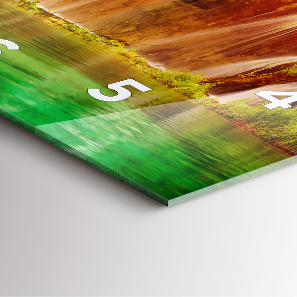 Square wall clock View of the waterfall