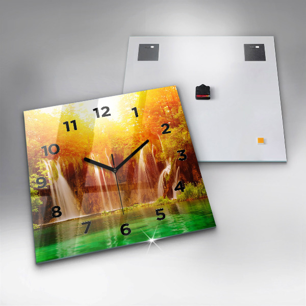 Square wall clock View of the waterfall