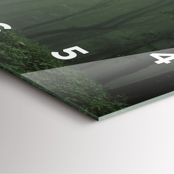 Square wall clock Misty forest in the morning