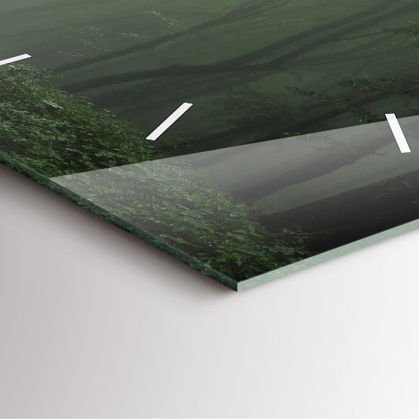 Square wall clock Misty forest in the morning