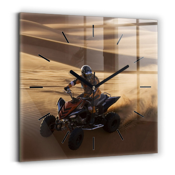 Square wall clock Quad in the desert