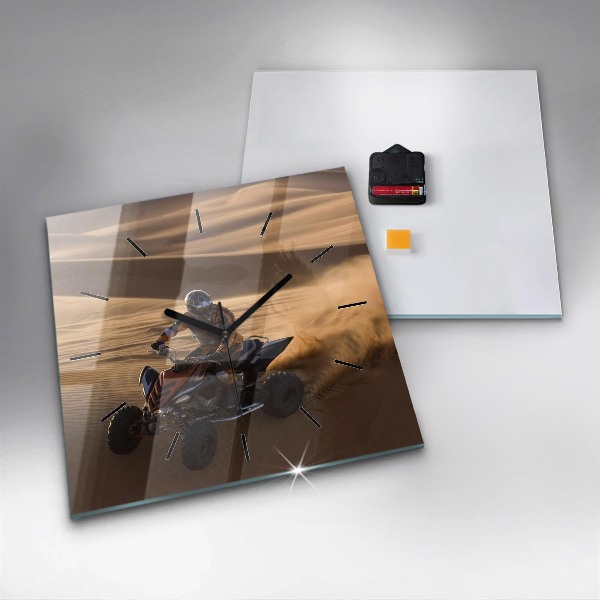 Square wall clock Quad in the desert