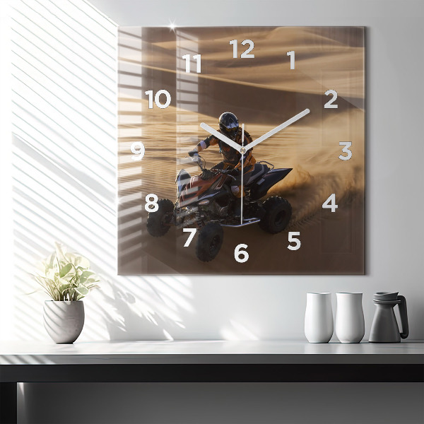 Square wall clock Quad in the desert