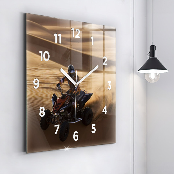 Square wall clock Quad in the desert