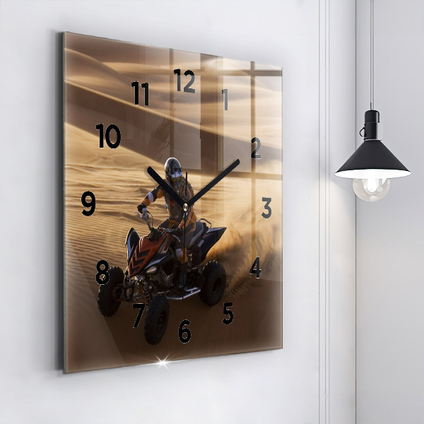 Square wall clock Quad in the desert