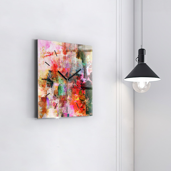 Square wall clock Abstract composition