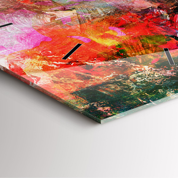 Square wall clock Abstract composition