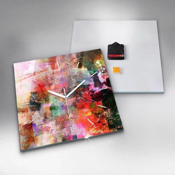 Square wall clock Abstract composition