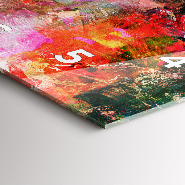 Square wall clock Abstract composition