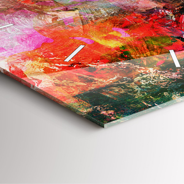 Square wall clock Abstract composition