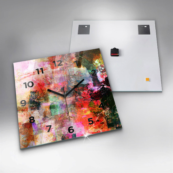 Square wall clock Abstract composition