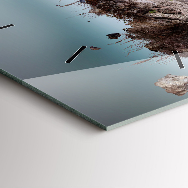 Square wall clock Flying Island and Waterfall