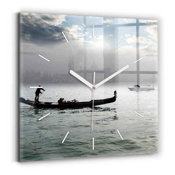 Square wall clock Gondola in Venice