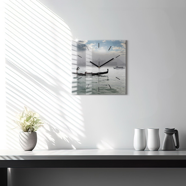 Square wall clock Gondola in Venice