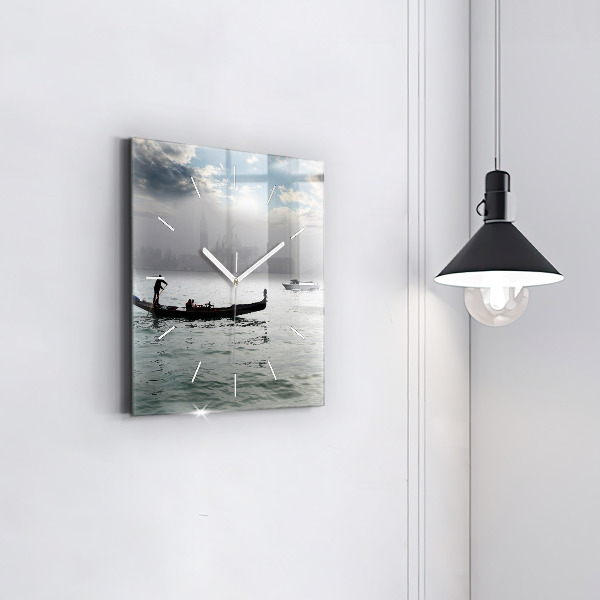 Square wall clock Gondola in Venice
