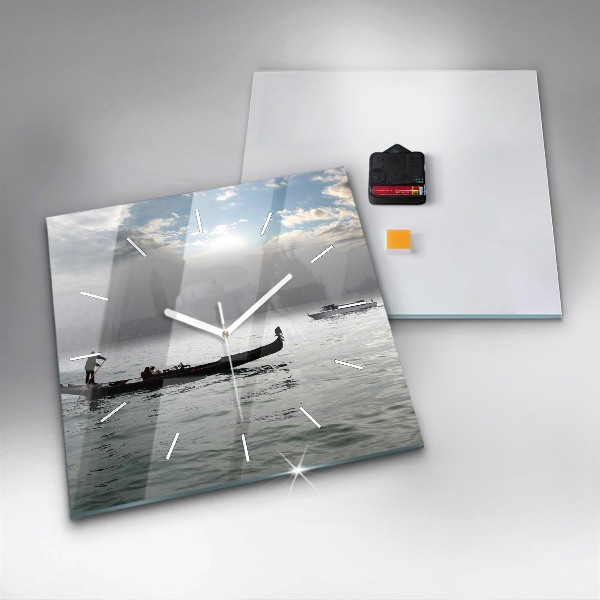 Square wall clock Gondola in Venice