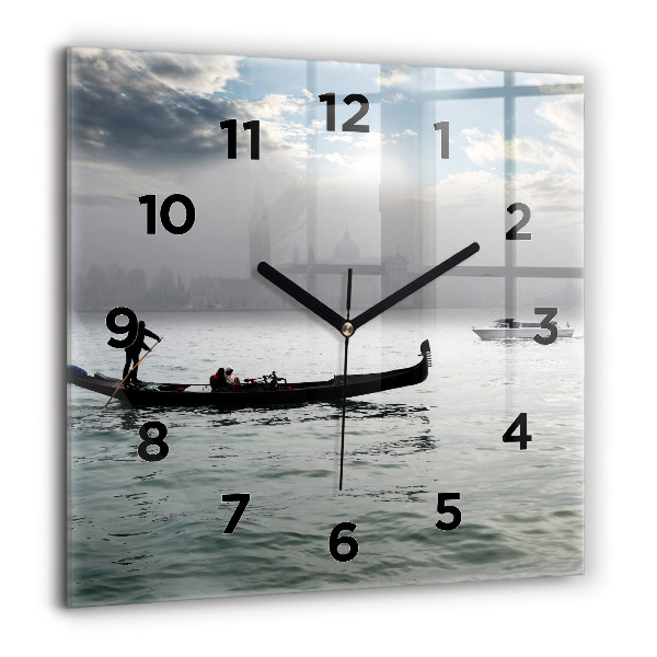 Square wall clock Gondola in Venice