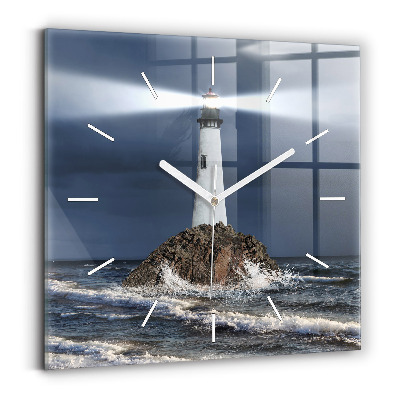 Square wall clock Lighthouse