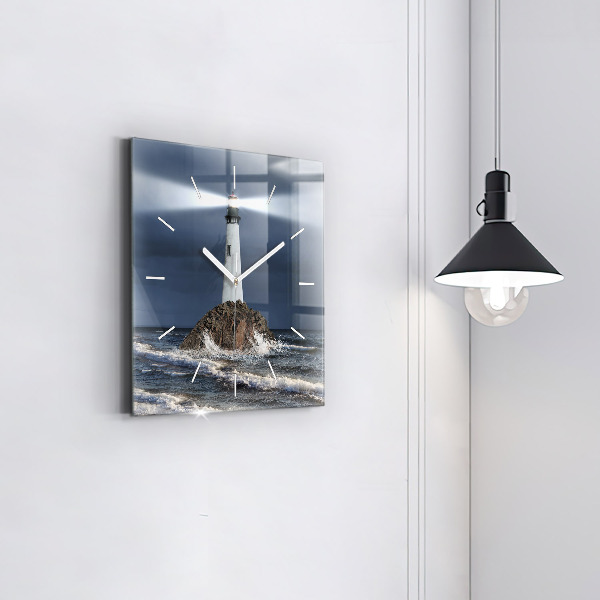 Square wall clock Lighthouse