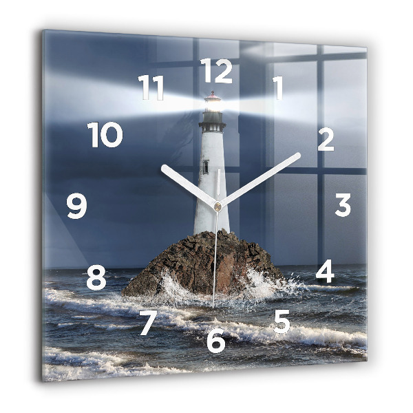 Square wall clock Lighthouse