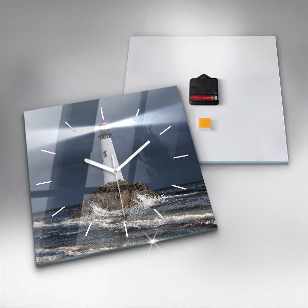 Square wall clock Lighthouse