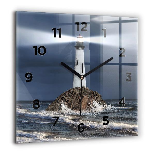 Square wall clock Lighthouse