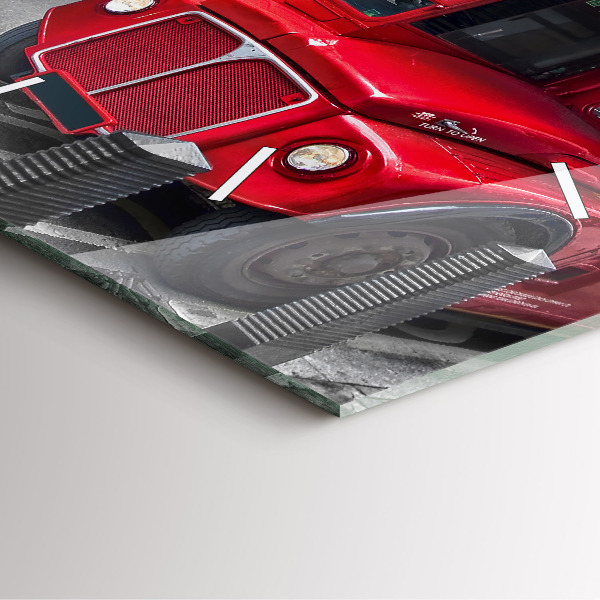 Square wall clock Red double-decker bus