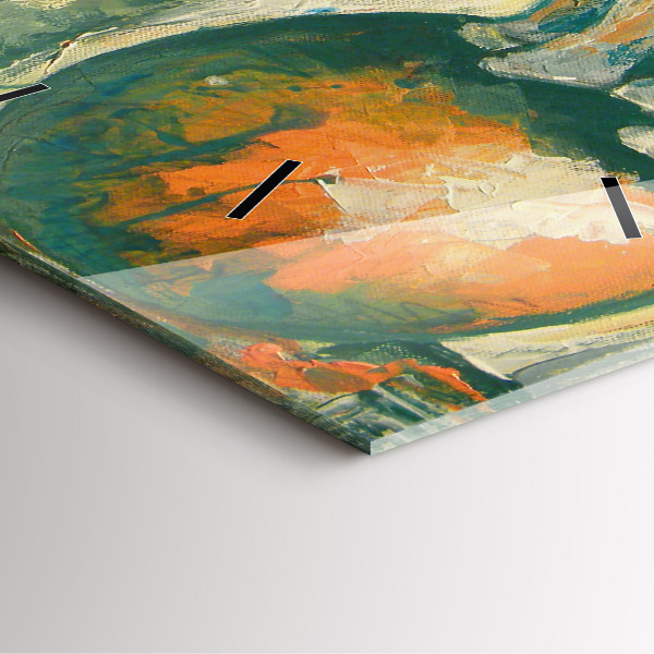 Square wall clock Painted elephant posture