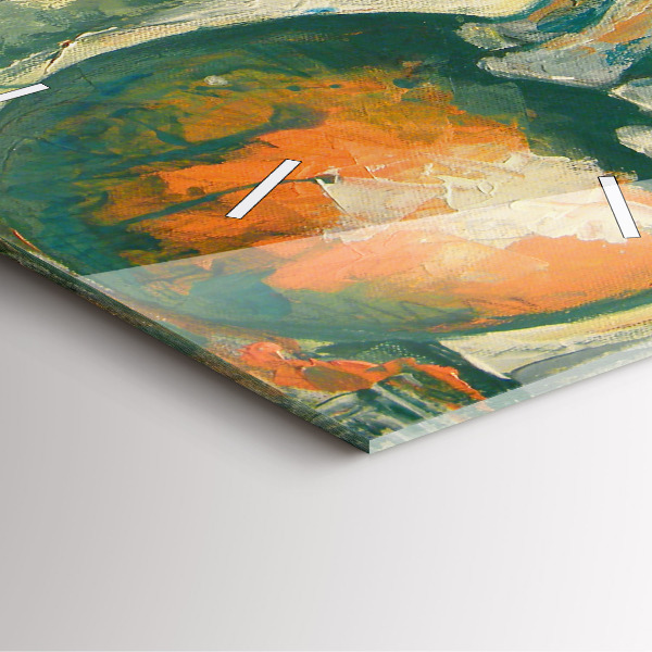 Square wall clock Painted elephant posture