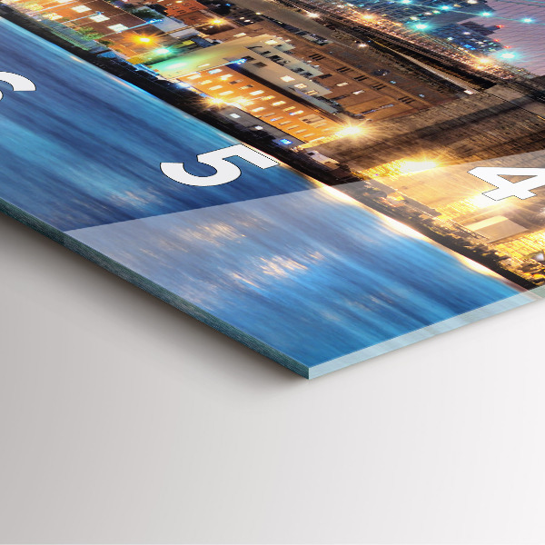 Square wall clock Brooklyn Bridge and East River