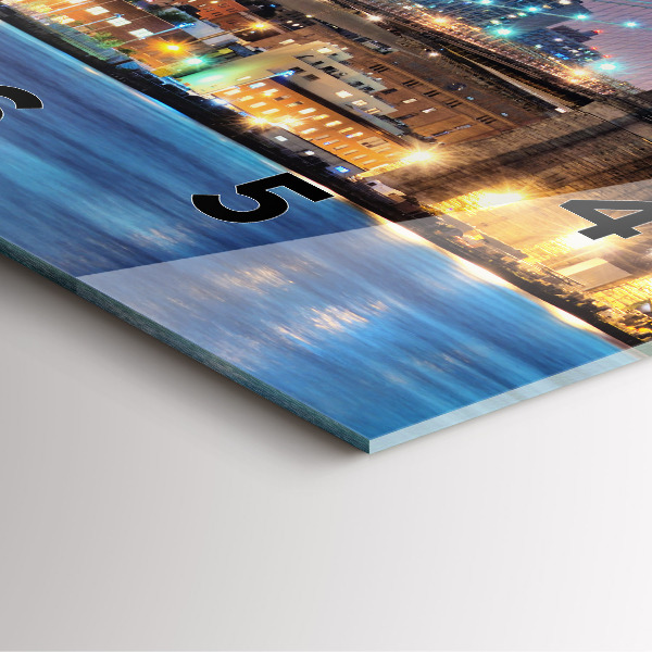 Square wall clock Brooklyn Bridge and East River