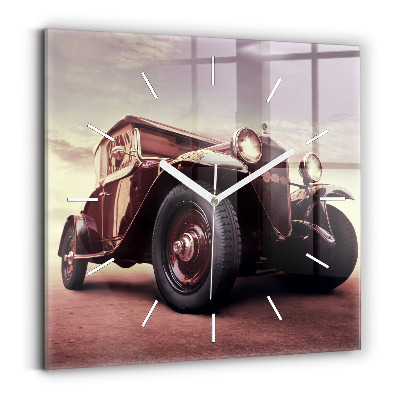 Square wall clock Vintage car