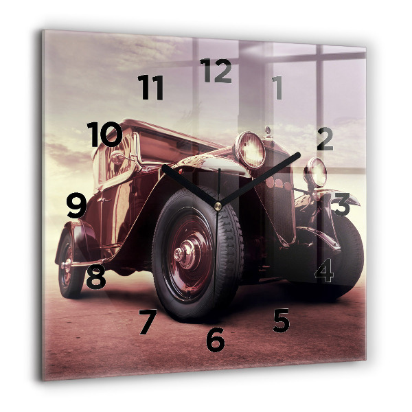 Square wall clock Vintage car
