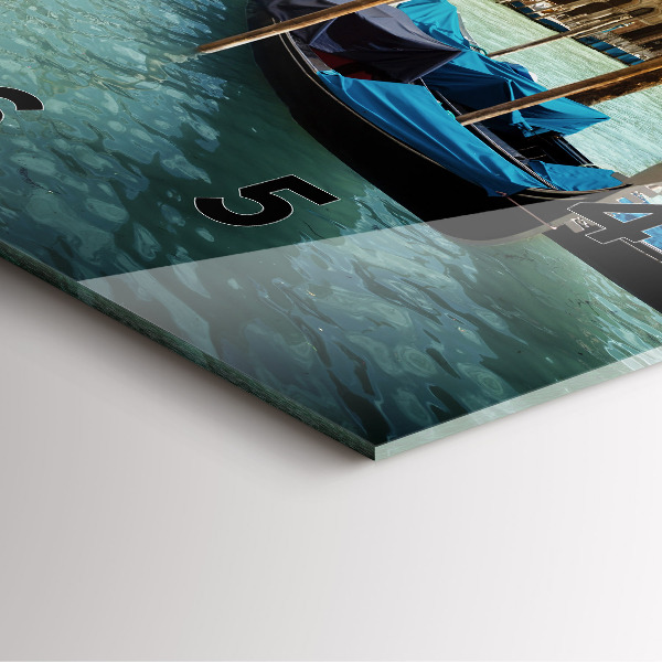 Square wall clock Gondolas Venice Italy