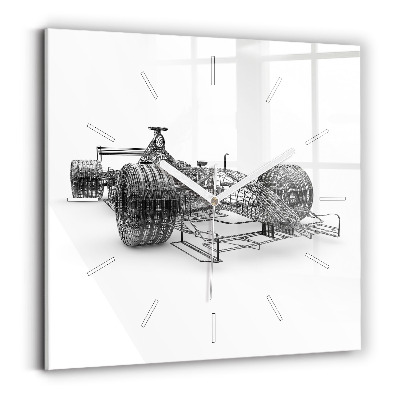 Square wall clock F1 car design