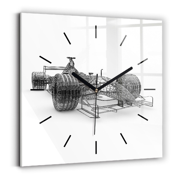 Square wall clock F1 car design
