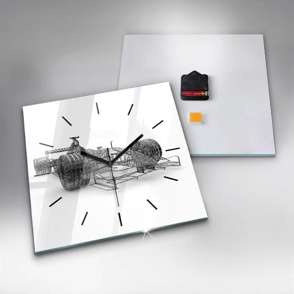 Square wall clock F1 car design