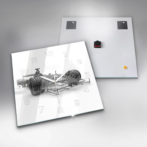 Square wall clock F1 car design