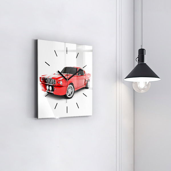 Square wall clock Sports car