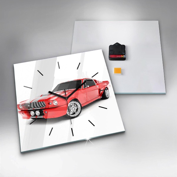 Square wall clock Sports car