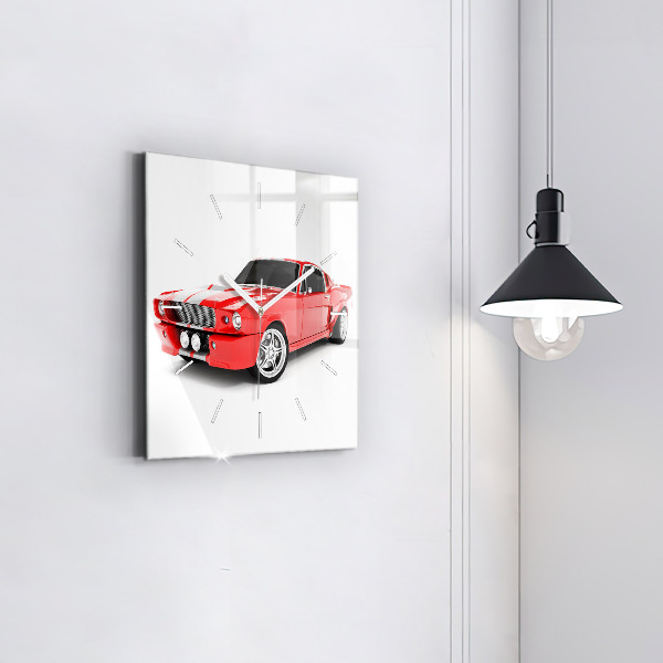 Square wall clock Sports car