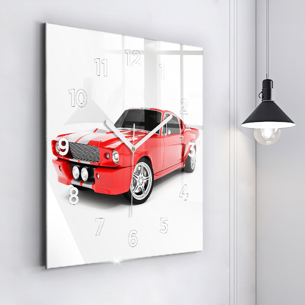Square wall clock Sports car