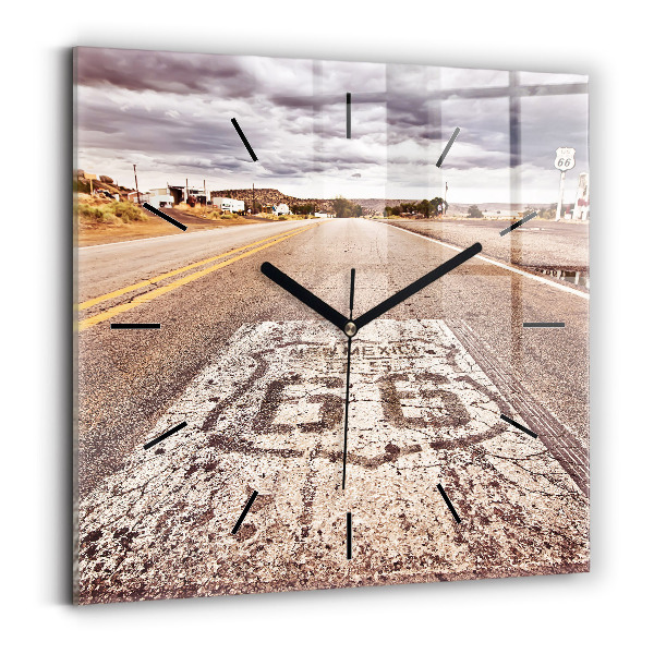 Square wall clock Route 66 USA