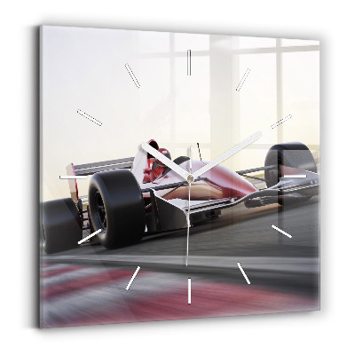 Square wall clock Sports racing car