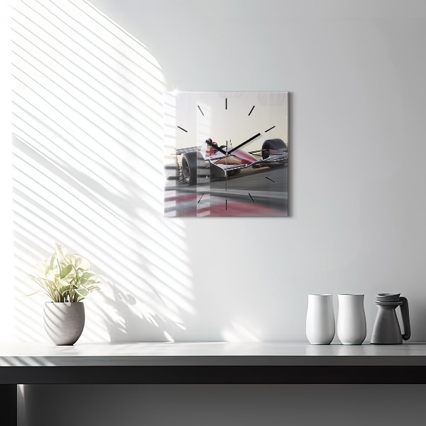 Square wall clock Sports racing car