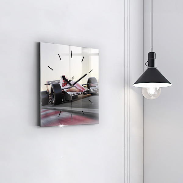 Square wall clock Sports racing car