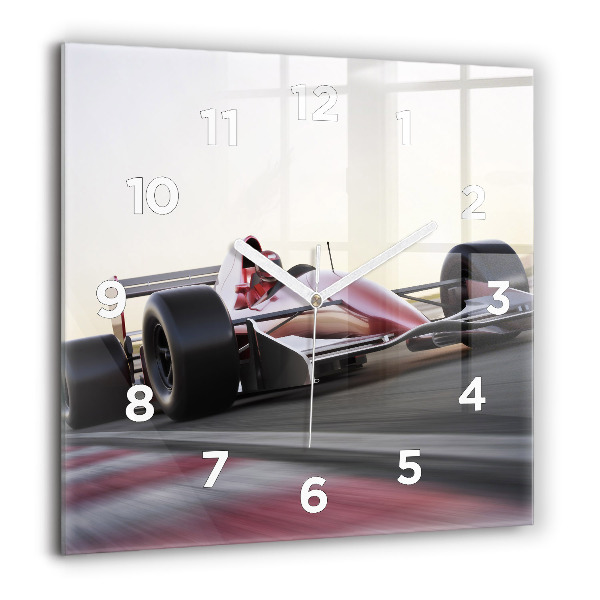 Square wall clock Sports racing car