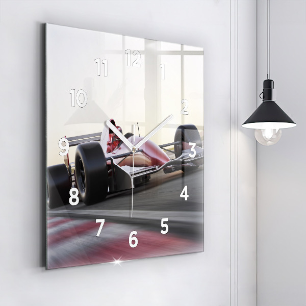 Square wall clock Sports racing car