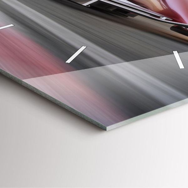 Square wall clock Sports racing car